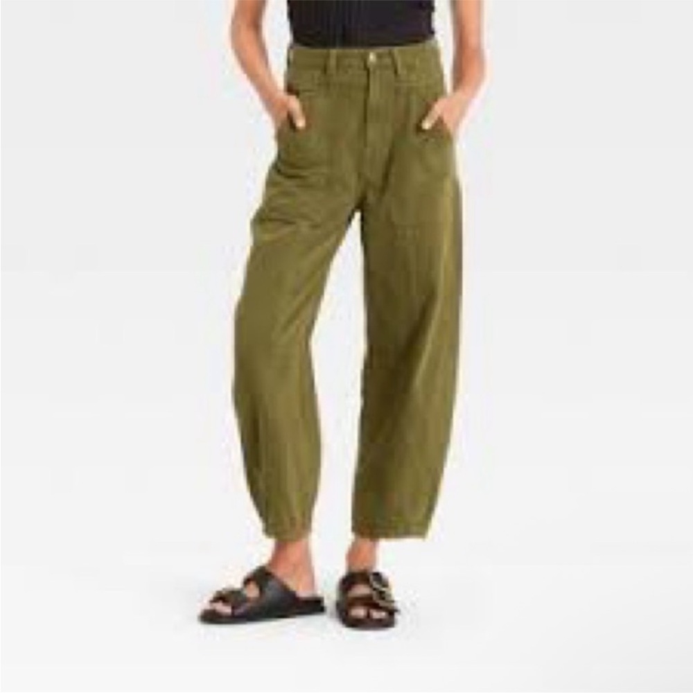 Universal Thread high Rise Utility Easy Barrel Olive Wide Leg Pants
